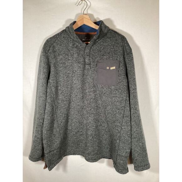 Woolrich Pullover 1/4 Snap Collar Fleece Parka Jacket Mens Size XL Heather Gray - Picture 1 of 4